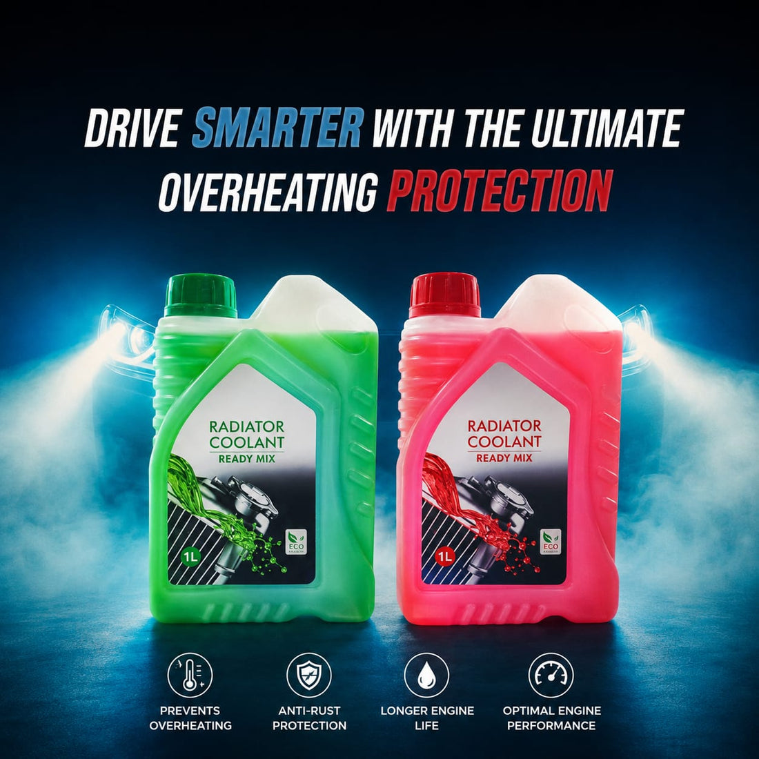 DK COOLANT GREEN/RED 1LTR