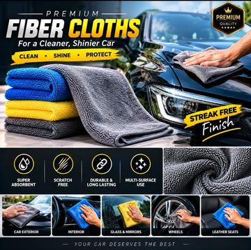 Premium Microfiber Fiber Cloths for Car Cleaning & Detailing